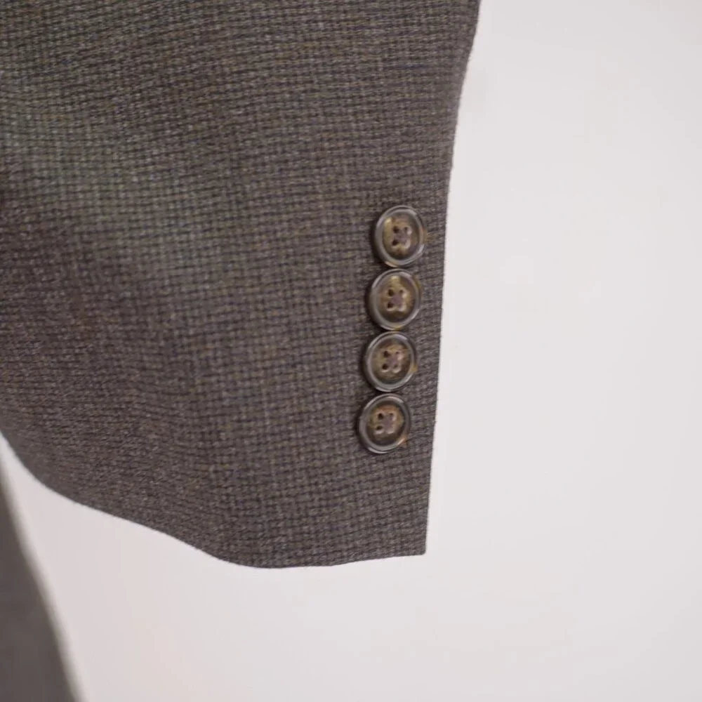 Calvin Klein Brown Black Soft Wool Star Check 2 Button 40S Tagged 40R Sport Coat